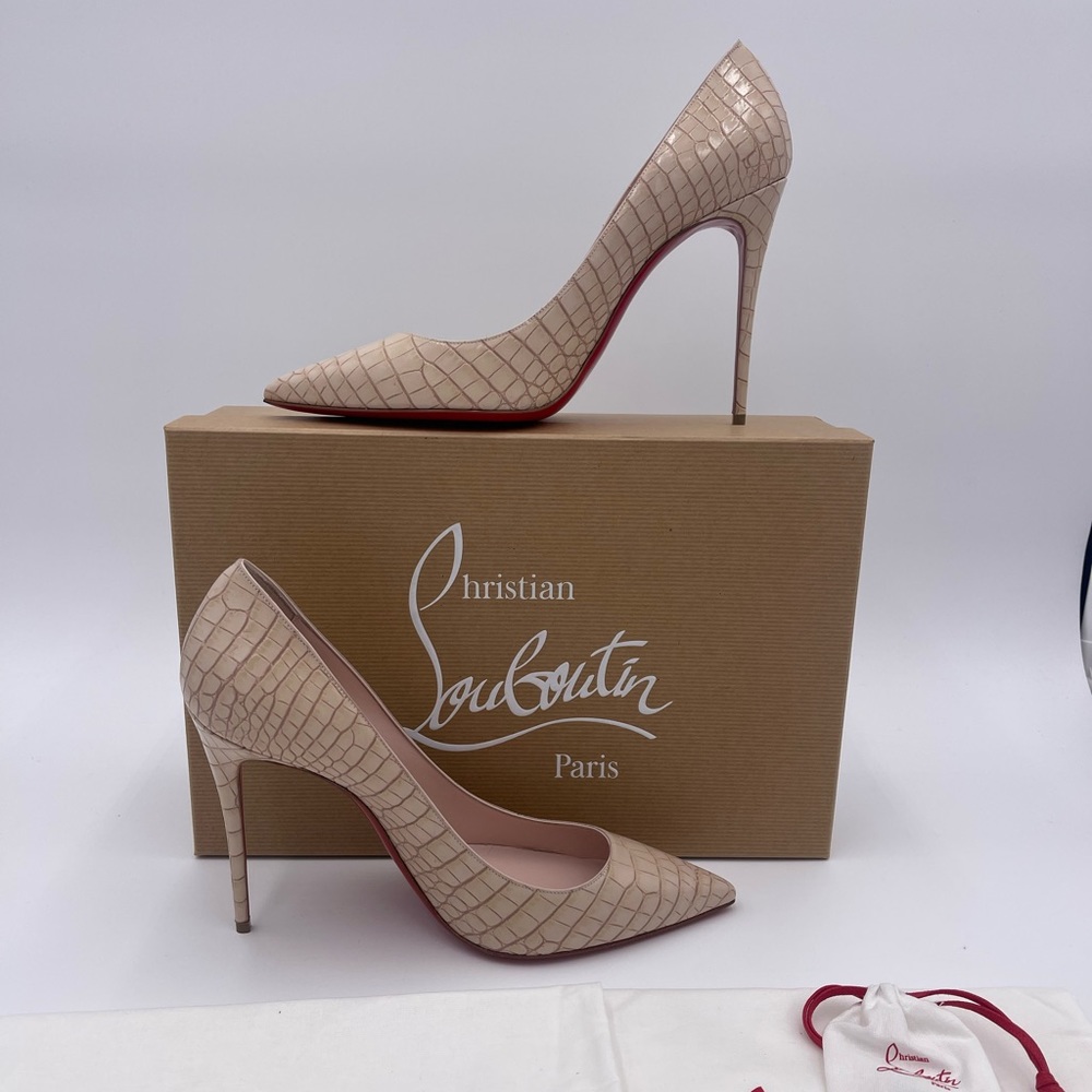 CHRISTIAN LOUBOUTIN Kate 100 croc-effect leather pumps